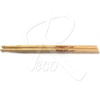 Four light natural wood drumsticks laid horizontally on a white background, with red printed text reading 'KAYUTAN MATE' and '27005'.