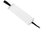 White knife with black handle on a white background