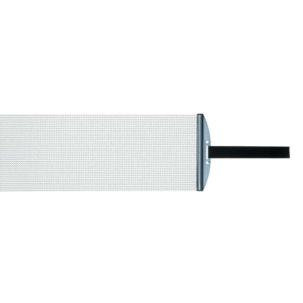 Metal mesh filter with a handle on a white background