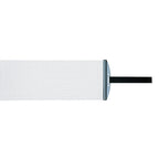 Metal mesh filter with a handle on a white background