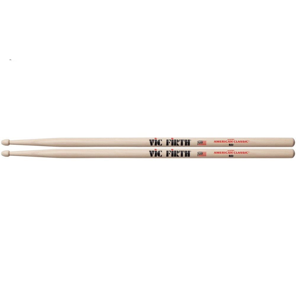 B.VF.8DN - Bacchette Per Batteria VIC FIRTH 8DN Jazz American Classic Hickory Punta Nylon.1.1.37.gp.1955 - Foto 3