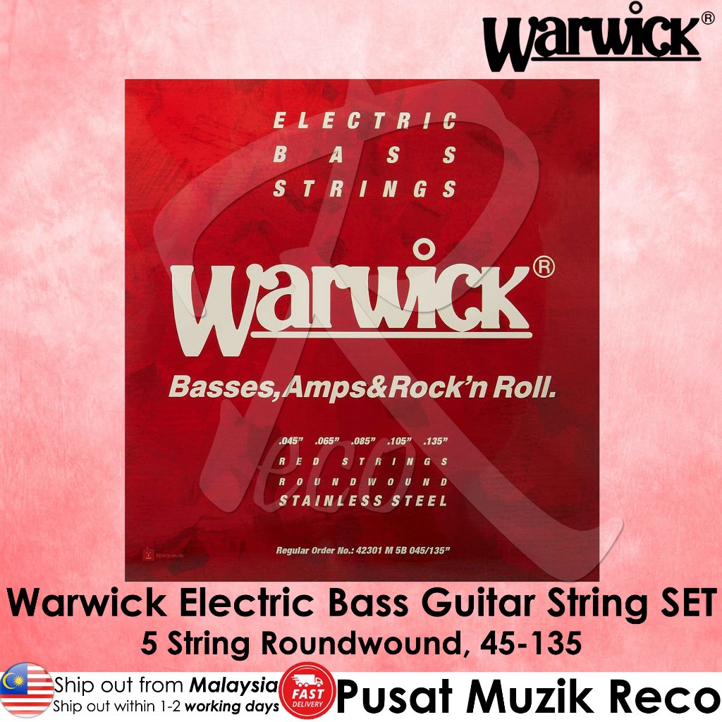Warwick Red Label 5-String Bass Strings (.045–.135)