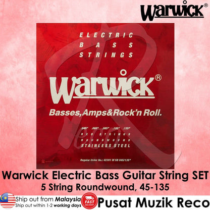 Warwick Red Label 5-String Bass Strings (.045–.135)