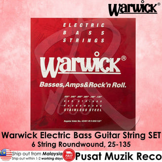 Warwick Red Label 6-String Bass Strings (.025–.135)