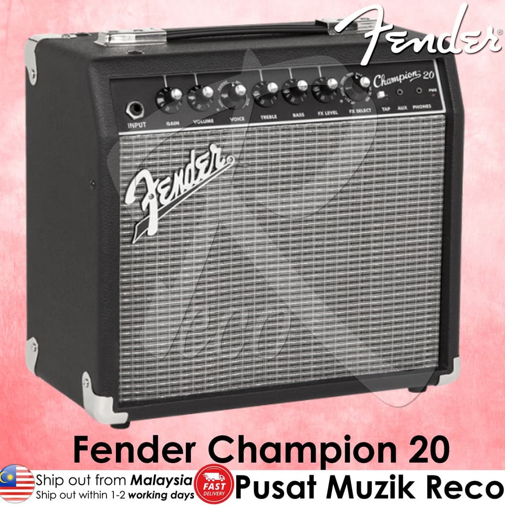 *Fender 2330200000 Champion 20 1x8" 20-Watt Combo Amplifier - Reco Music Malaysia