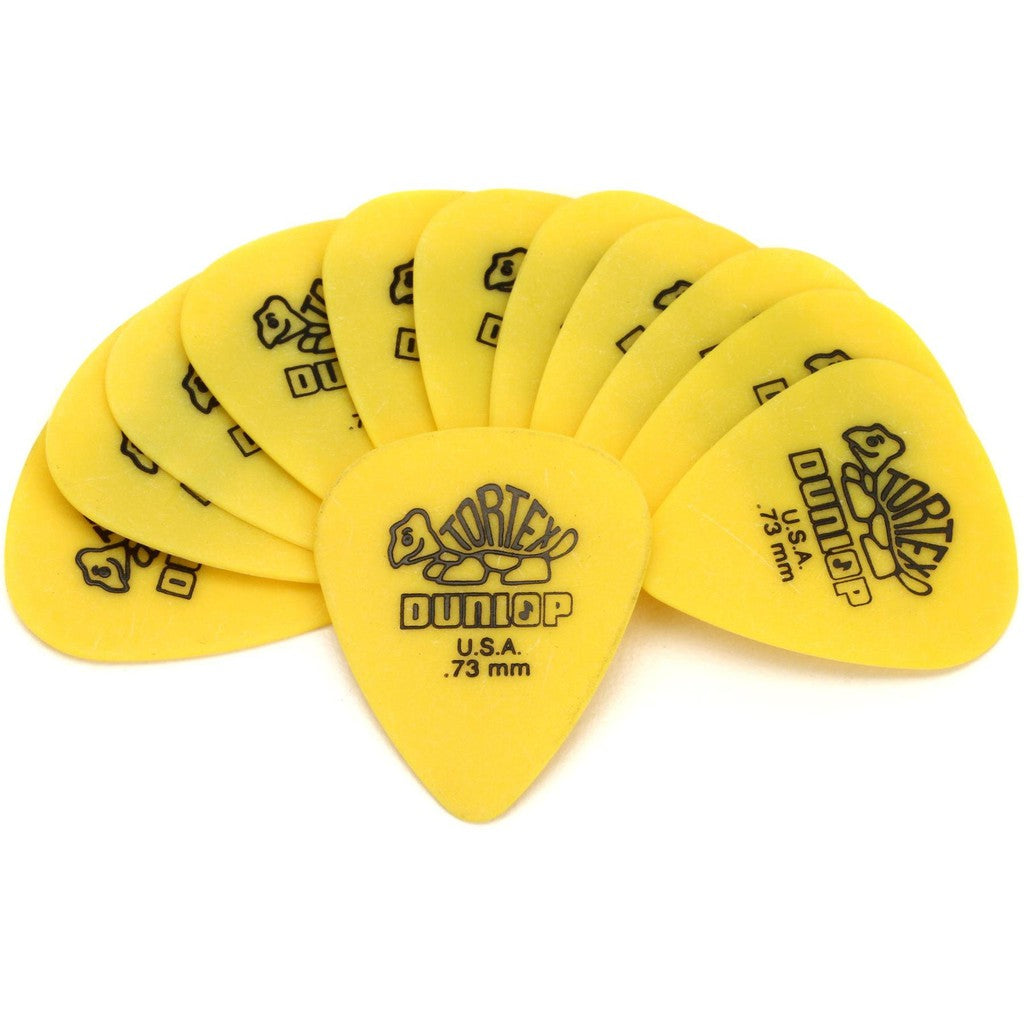 Jim Dunlop 418P.73 Tortex Standard 0.73mm Yellow Guitar Pick Pack (12pcs) - Reco Music Malaysia