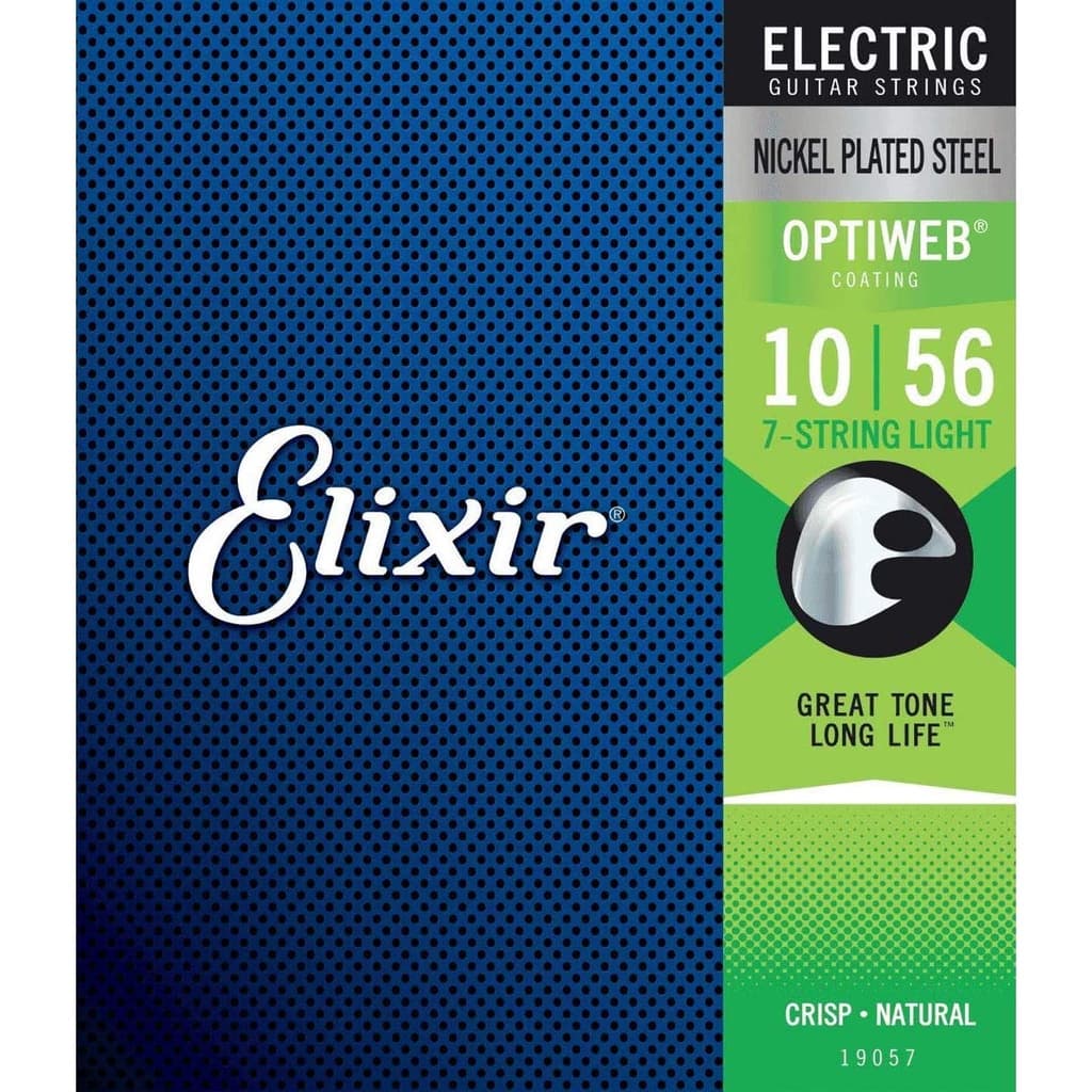 *Elixir 19057 Optiweb 7-string Electric Nickel Plated Steel Guitar Strings, Light - Reco Music Malaysia