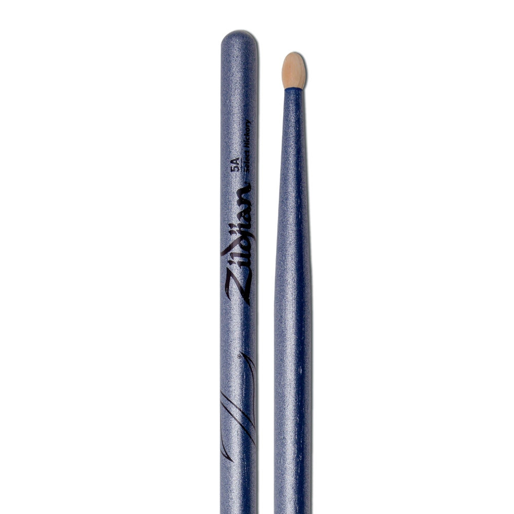 Zildjian Z5ACB Chroma Series 5A Wood Tip Hickory Drumsticks, Chroma Blue