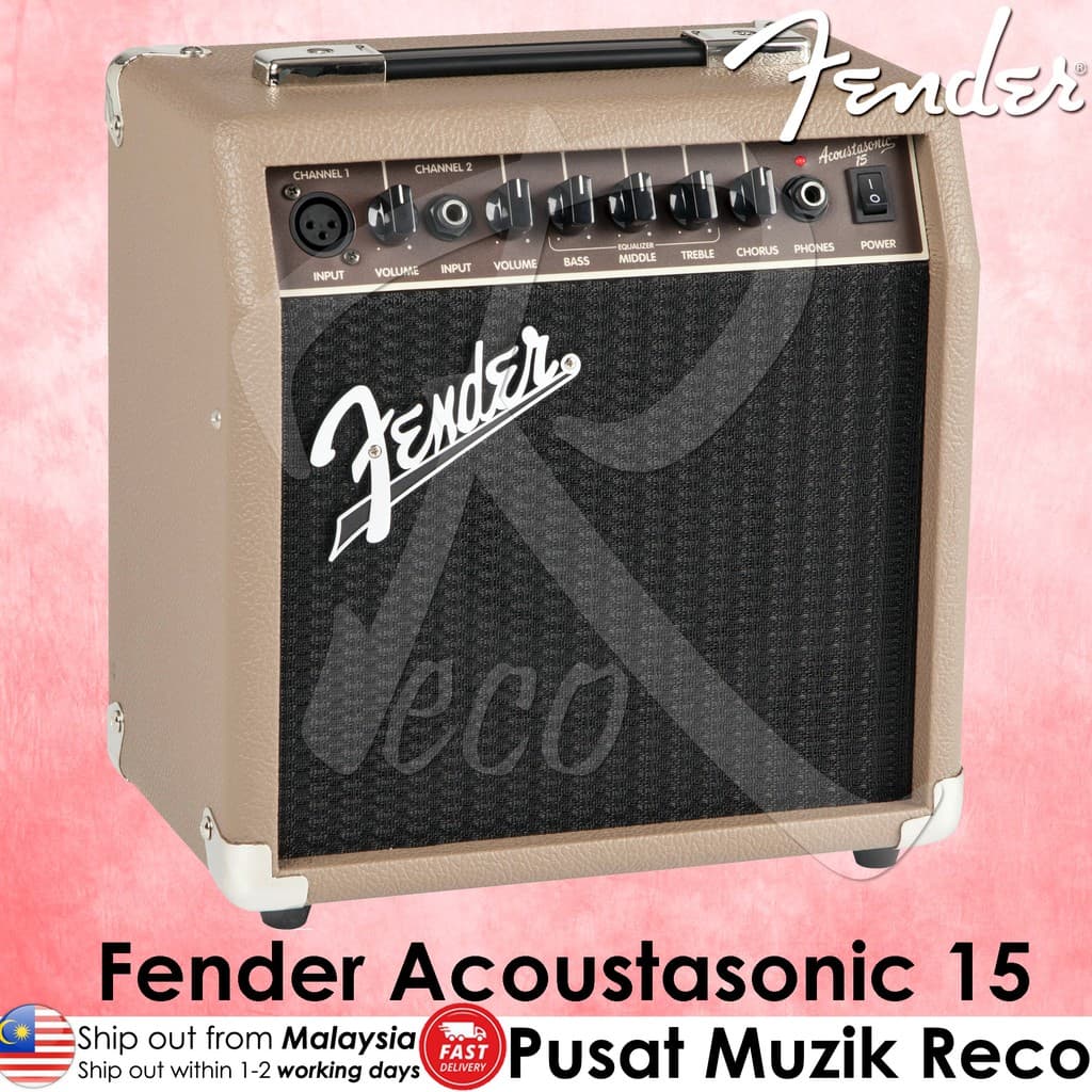 *Fender Acoustasonic 15 15W Acoustic Guitar Amplifier - Reco Music Malaysia