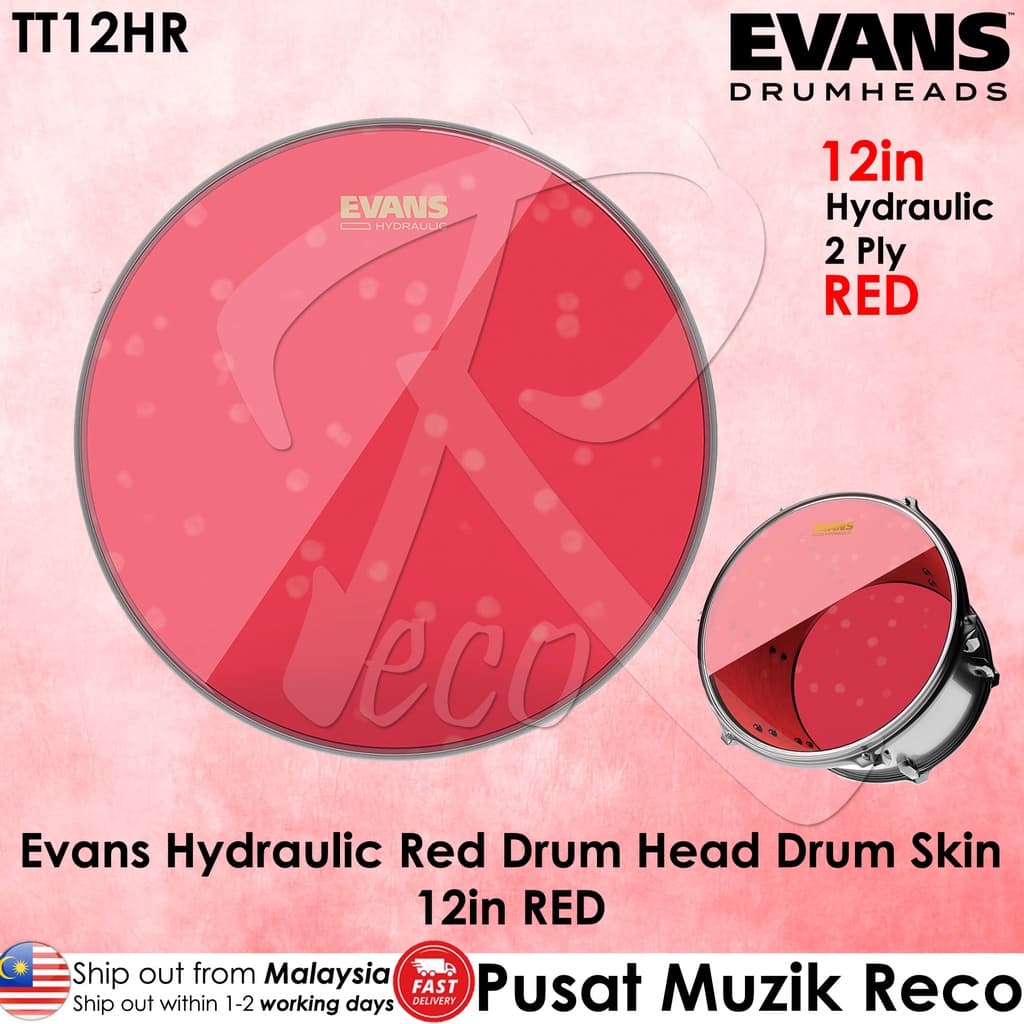 *Evans TT12HR 12" Hydraulic Red Drum Head - Reco Music Malaysia