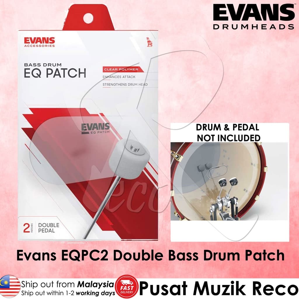 *Evans EQPC2 EQ Clear Plastic Double Patch - Reco Music Malaysia