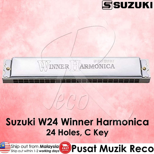 *Suzuki W24 Winner Tremolo Harmonica 24 Holes C Key - Reco Music Malaysia