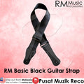 RM Basic Black Acoustic Electric Guitar Strap Seatbelt Material - Reco Music Malaysia