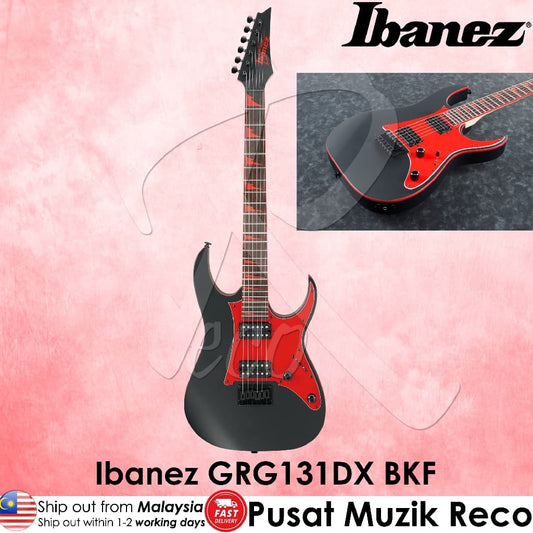 *Ibanez GIO GRG131DX-BKF Electric Guitar Black Flat - Reco Music Malaysia