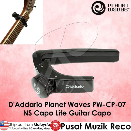 *D'Addario Planet Waves PW-CP-07 NS Capo Lite - Black - Reco Music Malaysia
