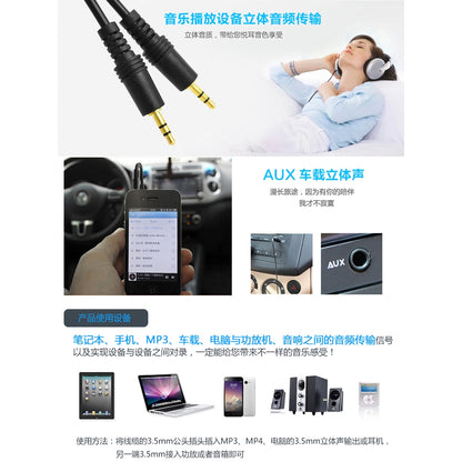 RM 3.5mm Male to Male Audio Cable Aux Cable MP3 Cable Headphone Cable 1.5M - Reco Music Malaysia