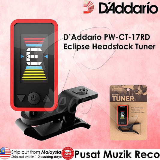 *D'Addario Planet Waves PW-CT-17RD Eclipse Headstock Tuner (Red) - Reco Music Malaysia