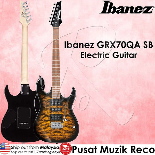*Ibanez GIO GRX70QA SB Electric Guitar, Sunburst - Reco Music Malaysia