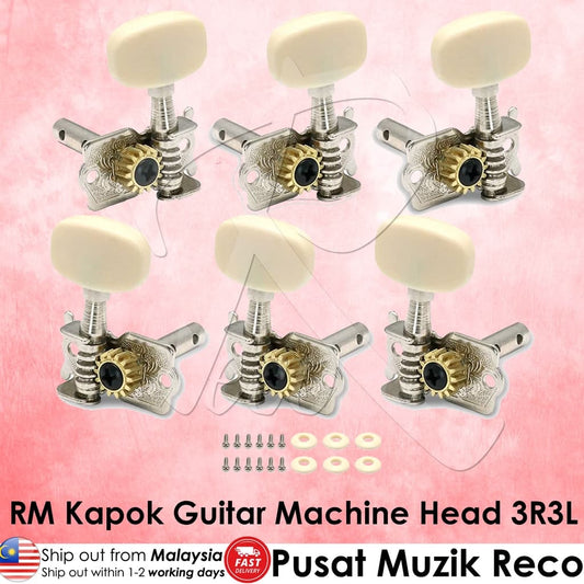 *RM GF0473 Kapok Guitar Machine Head Tuning Peg 3R3L - Reco Music Malaysia