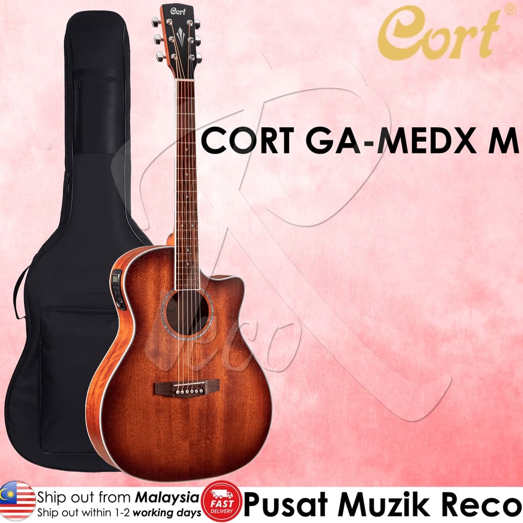 *Cort GA-MEDX M Grand Regal Series Acoustic Guitar with FREE BAG - Reco Music Malaysia