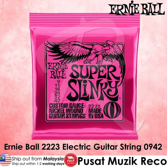 *Ernie Ball 2223 Super Slinky Nickel Wound Electric Guitar String - Reco Music  Malaysia