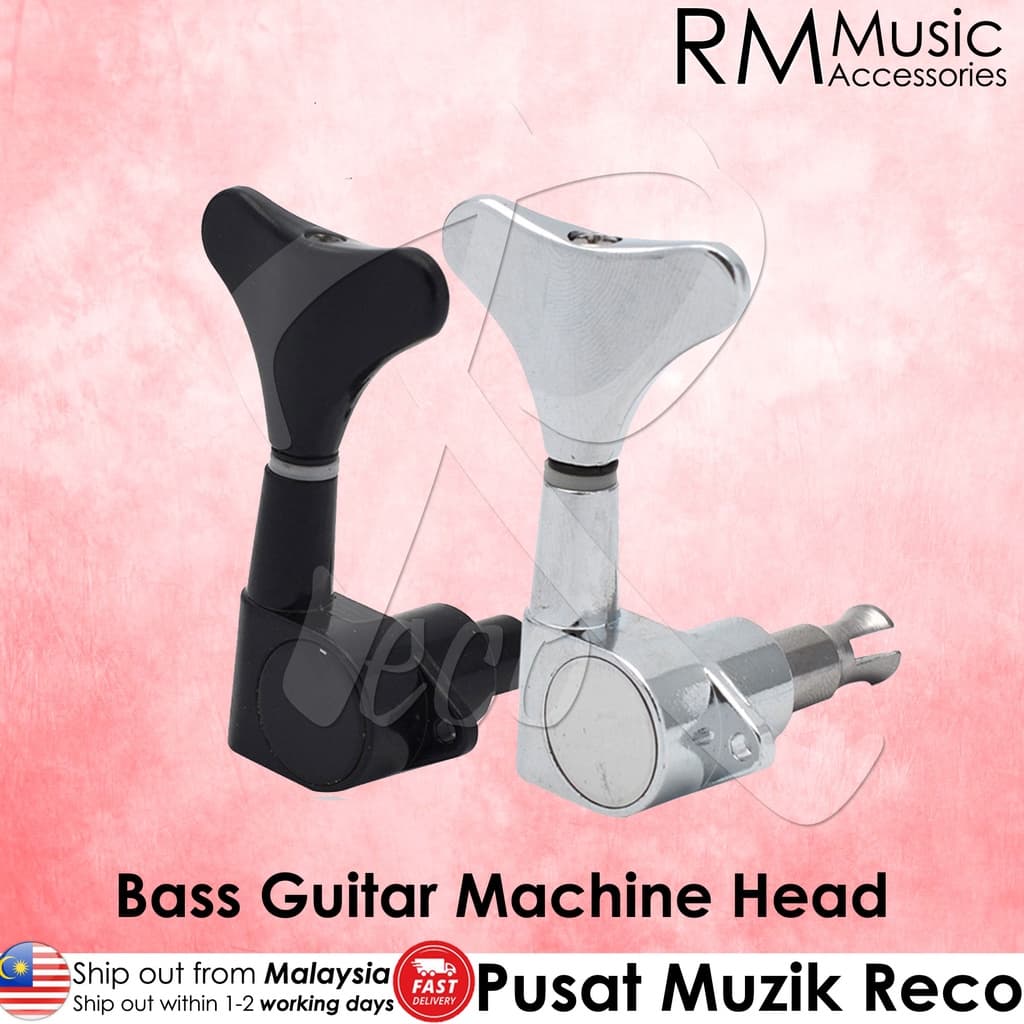 *RM Black Bass Guitar SINGLE Machine Head Tuning Peg - Reco Music Malaysia