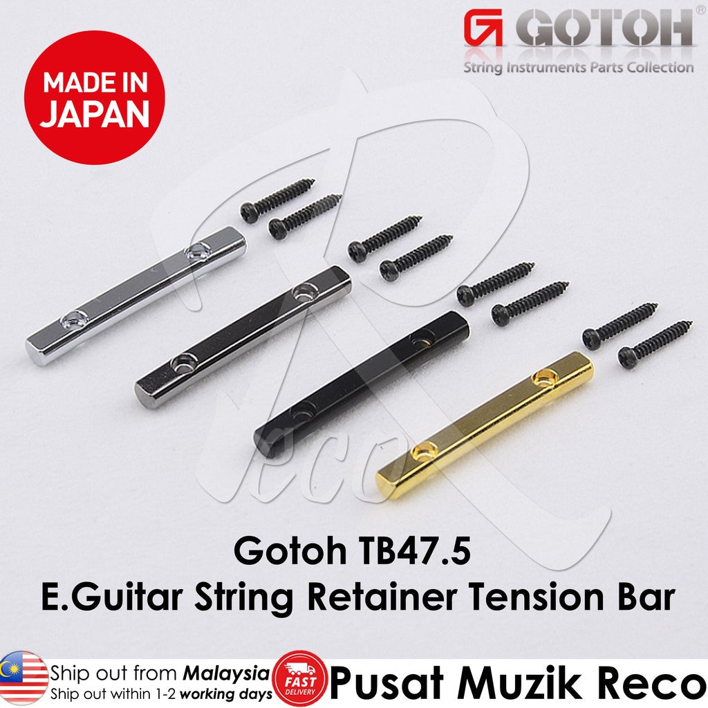 Gotoh TB47.5 B Electric Guitar String Retainer Tension Bar, Black