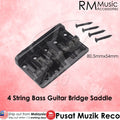 RM GF-7950 Adjustable 4 String Guitar Bass Bridge Four Adjustable Barrel Saddles Black - Reco Music Malaysia