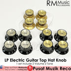 RM GF-0159-01/03 LP Electric Top Hat Knob with 18 Splines and Black Silver Color - Reco Music Malaysia