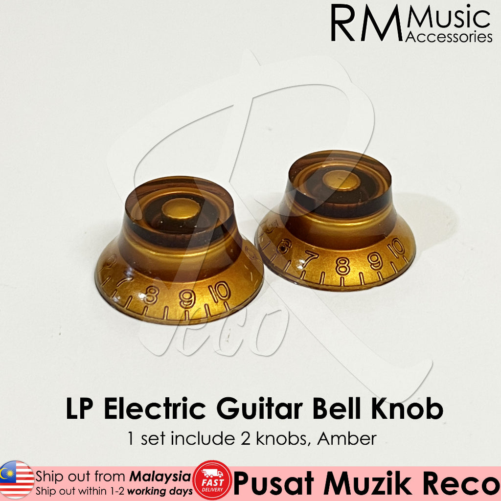 RM GF-0066-01 LP Electric Guitar Bell Knob Control Knob Amber - Reco Music Malaysia