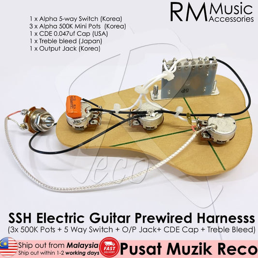 *RM SSH Electric Guitar Prewired Guitar Wiring Harness Kit - Reco Music Malaysia