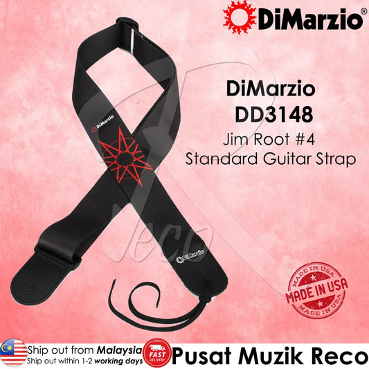 DiMarzio DD3148 Jim Root #4 ClipLock Standard Strap, Black - Reco Music Malaysia