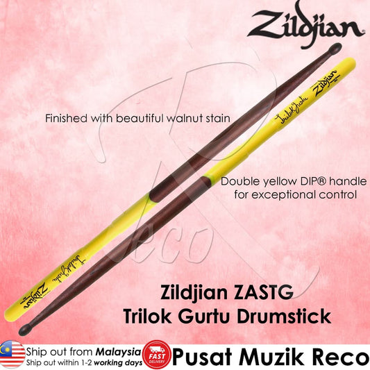 *Zildjian ZASTG Trilok Gurtu Artist Series Drumsticks, Wood Tip - Reco Music Malaysia