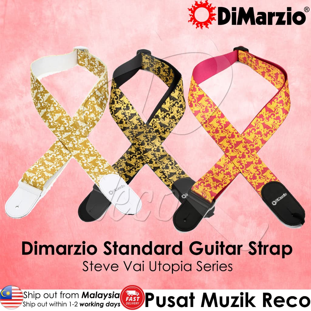 DiMarzio DD3150 2'' Steve Vai Utopia ClipLock Strap - Black Gold - Reco Music Malaysia