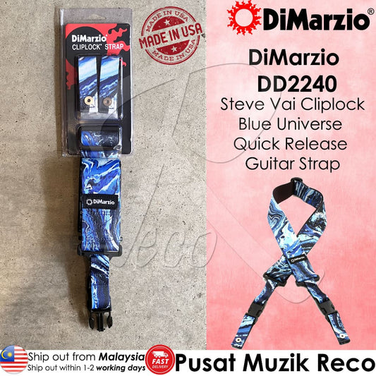 Dimarzio DD2240 Steve Vai Cliplock Guitar Strap, Blue Universe - Reco Music Malaysia