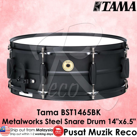 *Tama BST1465BK Metalwork 6.5" x 14" Snare Drum, Matte Black - Reco Music Malaysia