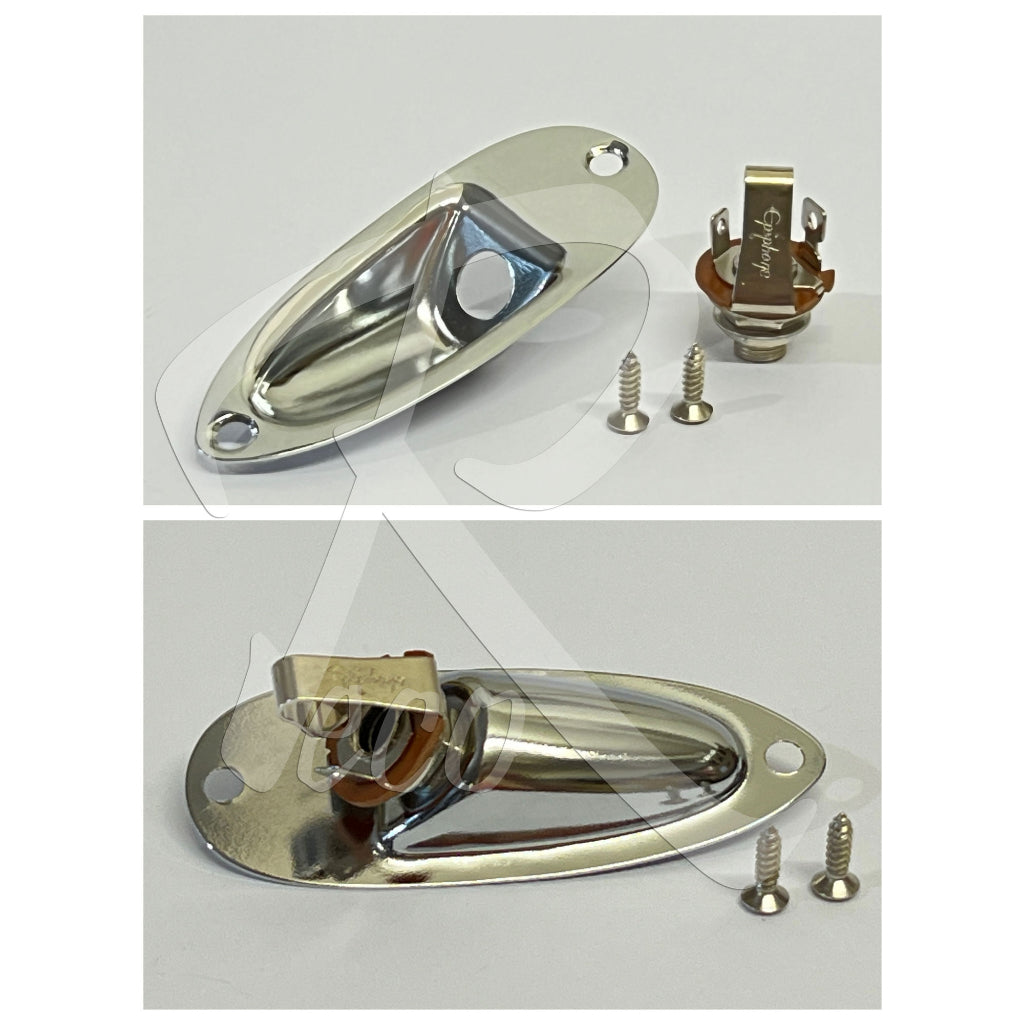 RM Strat Electric Guitar Boat Style Jack Plate + Output Jack Socket Plate - Reco Music Malaysia
