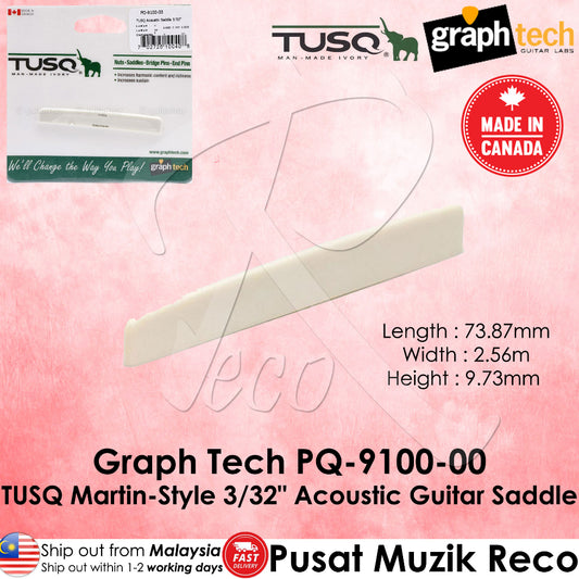 Graph Tech PQ-9100-00 TUSQ Martin-Style 3/32" Acoustic Guitar Saddle - Reco Music Malaysia