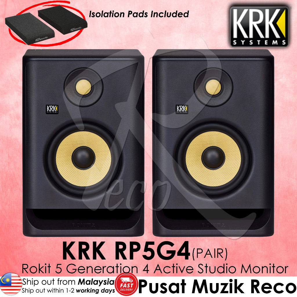 KRK RP5G4 Rokit 5 G4 Powered Studio Monitor 5" (PAIR) - Reco Music Malaysia