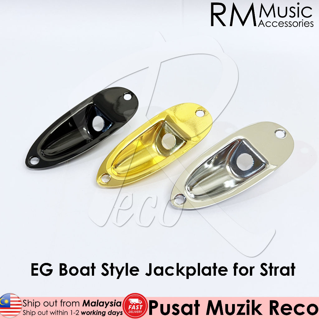 RM Strat Electric Guitar Boat Style Jack Plate + Output Jack Socket Plate - Reco Music Malaysia