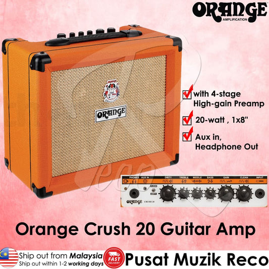 *Orange Crush 20 20-watt 1x8" Combo Amplifier - Reco Music Malaysia