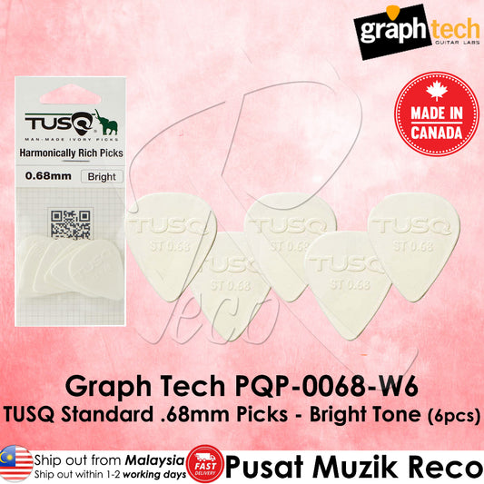 Graph Tech PQP-0068-W6 TUSQ Standard .68mm Picks - Bright Tone 6-pack - Reco Music Malaysia