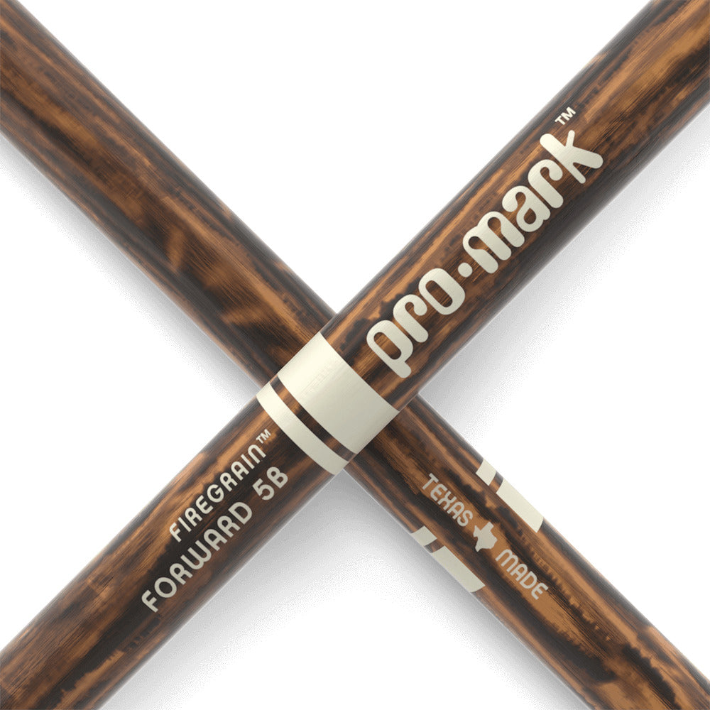 Promark TX5BW-FG Classic Forward 5B FireGrain Hickory Drumsticks Oval Wood Tip - Reco Music Malaysia