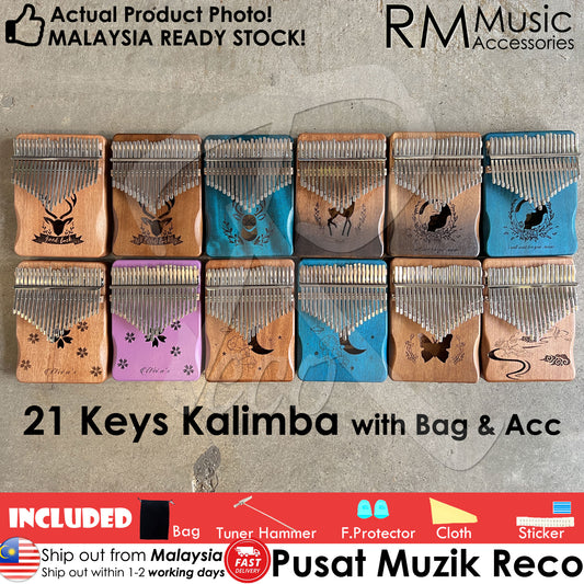 RM 21 keys Kalimba Thumb Piano Finger Piano with Bag & Acc 21音拇指琴卡林巴手指钢琴