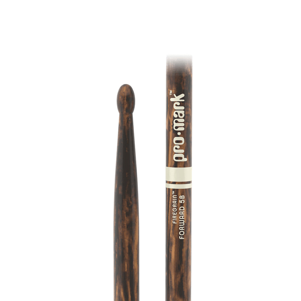 Promark TX5BW-FG Classic Forward 5B FireGrain Hickory Drumsticks Oval Wood Tip - Reco Music Malaysia