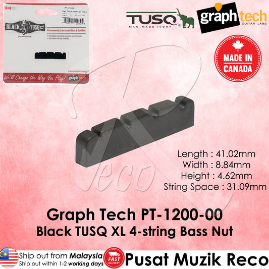 Graph Tech PT-1200-00 Black TUSQ XL 4-string Bass Slotted Nut【MADE IN CANADA】- Reco Music Malaysia