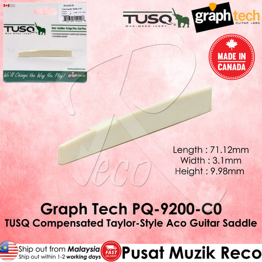 Graph Tech PQ-9200-C0 TUSQ Compensated Taylor-Style Acoustic Guitar Saddle - Reco Music Malaysia