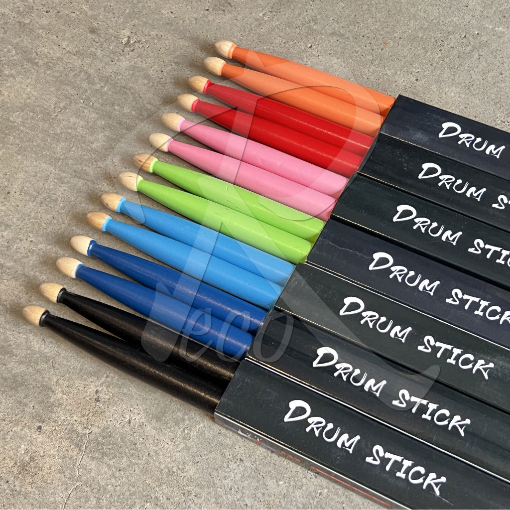 RM Maple Wood Tear Drop Tip Drum Sticks Budget Colorful 5A Drumstick