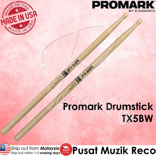 *Promark TX5BW Classic Forward Hickory 5B Drumstick, Teardrop Wood Tip - Reco Music Malaysia