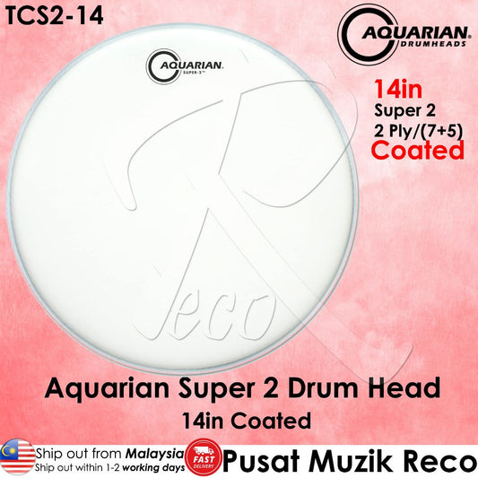 Aquarian Super-2 Texture Coated Drumhead – 14 inch / TCS2-14